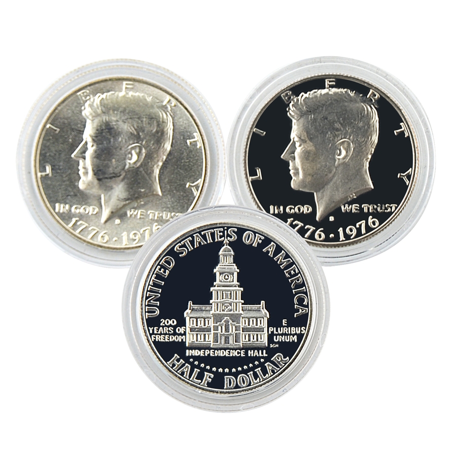 1976 Kennedy Half Dollar Bicentennial Pair Proof And Uncirculated