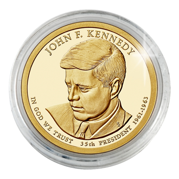 2015 John F. Kennedy Presidential Dollar - Denver - Gold Plated - Capsule