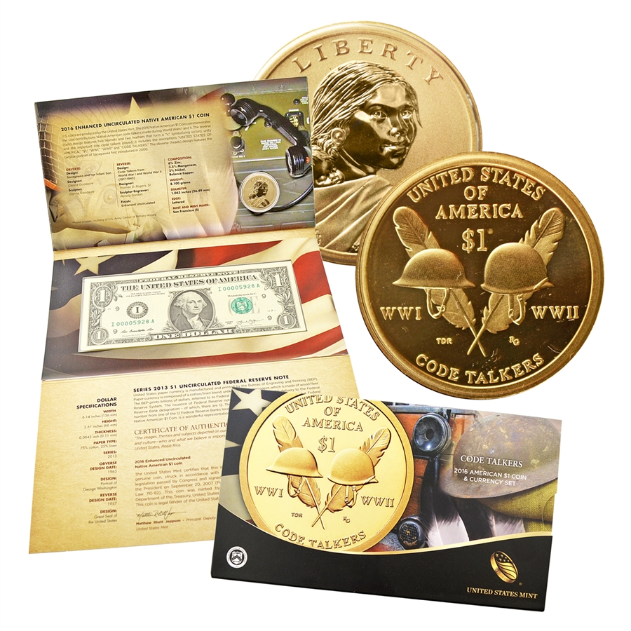 2016 Native American Coin Currency Code Talkers Set