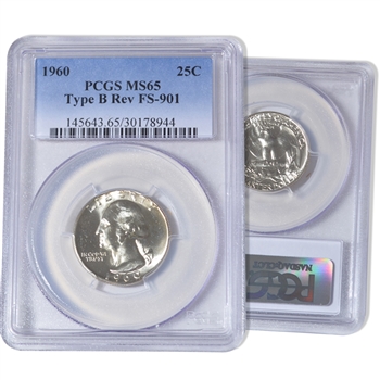 1960 Washington Quarter - Type B Reverse - PCGS 65